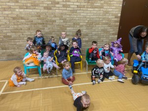 A group of young children playing