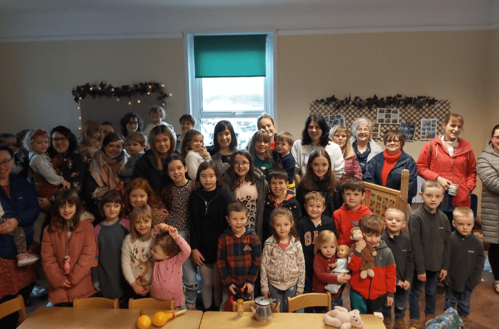 A group shot of parents and children